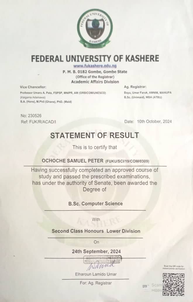 Degree Certificate